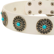 Hundehalsband Weiß Breit | Halsband Weiss Exklusiv ❁❁❁ Hundehalsband Weiß Breit | Halsband Weiss Exklusiv ❁❁❁