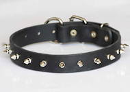 Spiked leather collar, 1 row