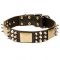 Leder Halsband: Schildern, Pyramiden, Spikes-Design