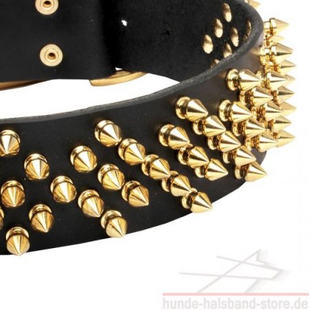 Messing Spikes Leder Halsband ausgezeichnet