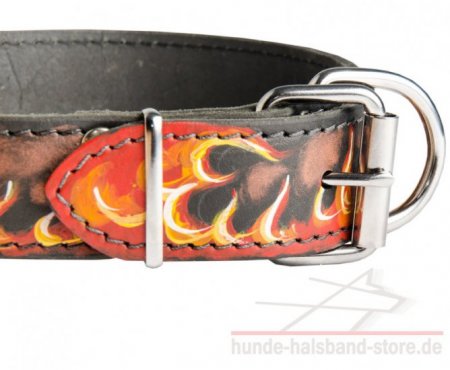 Bestseller Bordeauxdogge Halsband im Flamme Stil