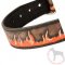 Lederhalsband mit Flamme Design