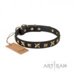 Nietenhalsband aus echtem Leder von FDT Artisan_0