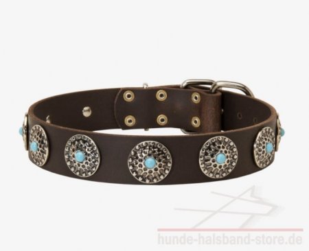 Bestseller-Halsband mit Blauen Steinen für Bordeauxdogge