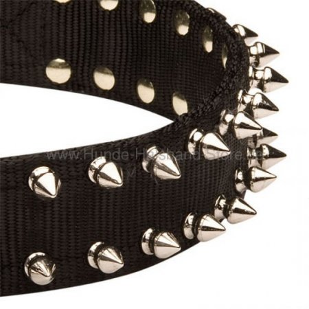 Hundehalsband aus Nylon mit Spikes