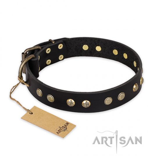 Hervorragendes Halsband Leder "Black Elegance" von FDT Artisan