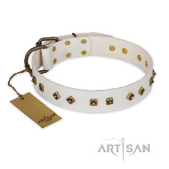 "Snow Cloud " schneeweißes Lederhalsband von Artisan FDT "Snow Cloud " schneeweißes Lederhalsband von Artisan FDT