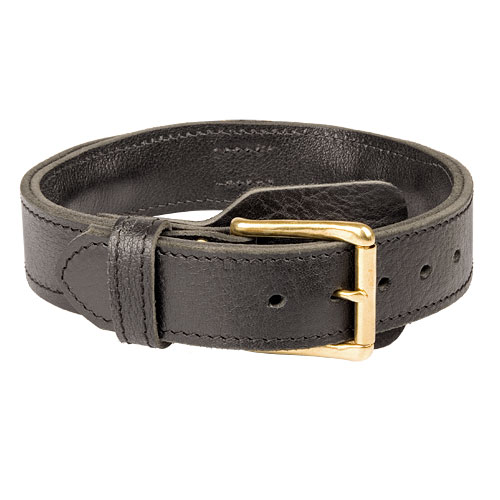 Dog collar leather extra wide