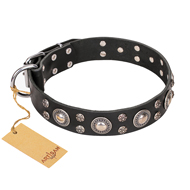 Ledernes Halsband in schwarz