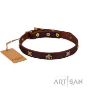 Designer Nietenhalsband aus Leder von FDT Artisan