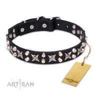 Schickes Lederhalsband "Shining Stars" von FTD Artisan