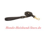 Handcrafted leather dog leash for walking and tracking