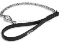 Exclusive slip dog leash with leather handle (Made in Germany)