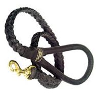 Leather dog leash for walks, braided of top quality!