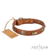 Lederhalsband FDT Artisan mit originellen Messing Nieten