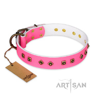 "Magic Pink " schönes Lederhalsband von Artisan FDT "Magic Pink " schönes Lederhalsband von Artisan FDT