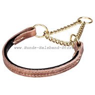 Martingale Lederhalsband mit Messing Kette