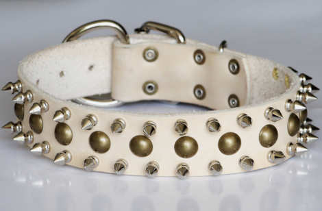 Big leather dog collar with Spikes-spiked dog collar for large breeds