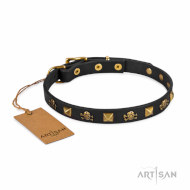 Herrliches Lederhalsband von FDT Artisan mit Altbronze Schmuck