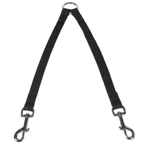 Stitched nylon coupler leash for walking 2 dogs - Click Image to Close