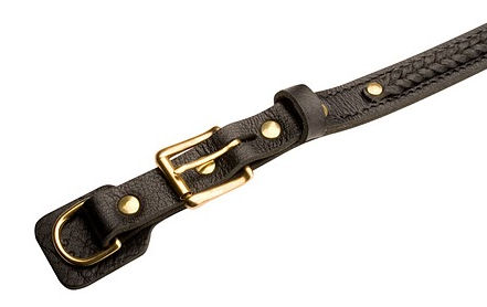 braided collar leather
