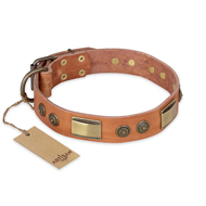 "Lost Desert" Artisan Hundehalsband aus Leder in Tan "Lost Desert" Artisan Hundehalsband aus Leder in Tan