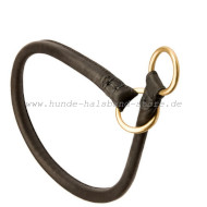 Round Leather Silent Training Choke Collar, 12 mm