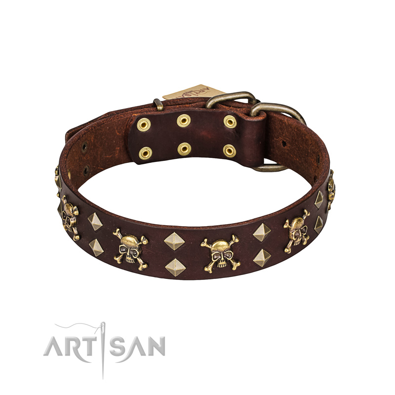 Designer Hundehalsband echtes Leder LV