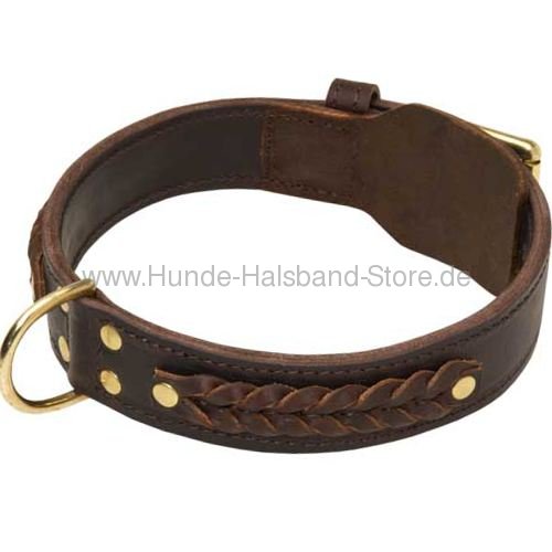 Hundehalsband Leder mit Nieten und Kugeln