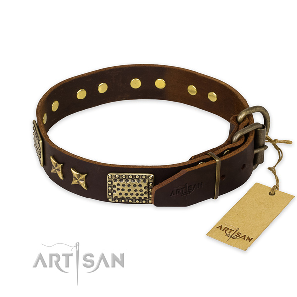 Artisan FDT Lederhalsband in brauner Farbe