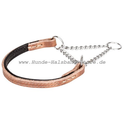 verchromte Stahl Kette am Martingale Halsband 