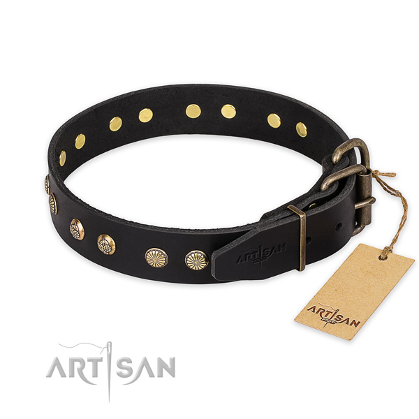 Black Elegance Hundehalsband aus echtem Leder