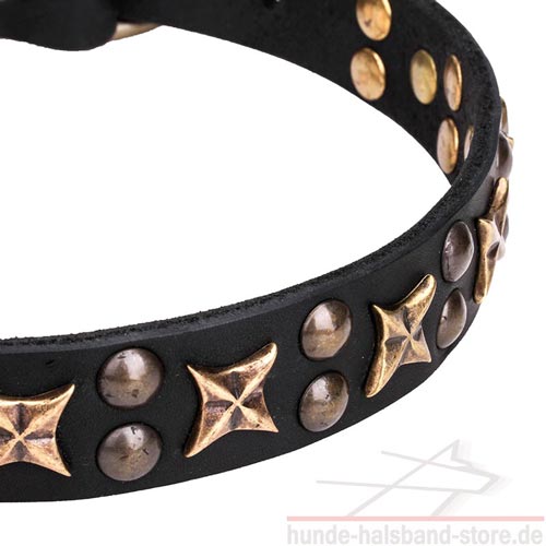 Altbronze Nieten Hundehalsband