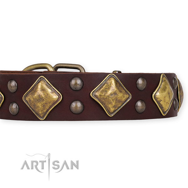 Artisan Halsband mit Altbronze Nieten