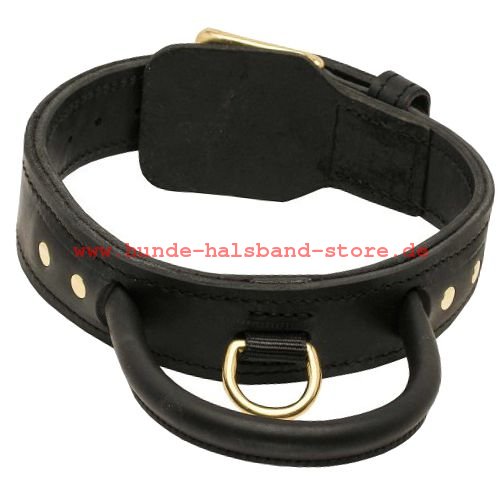 Hundehalsband aus Leder mit Griff