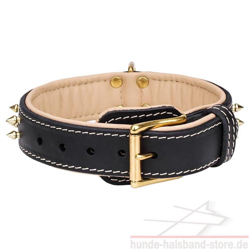 originelles Halsband aus Leder mit Spikes