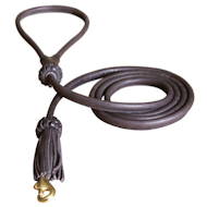 Luxury round dog leash, leather