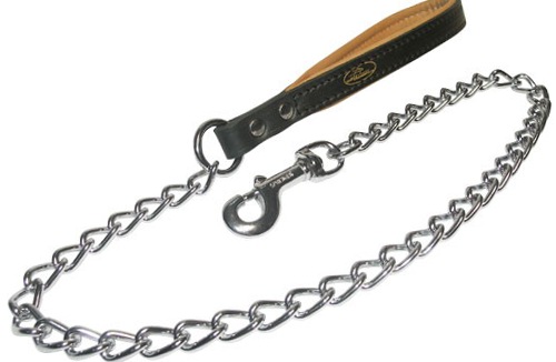 Chain Leash by Herm Sprenger with Padded Leather Handle