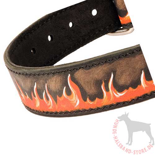 Dog Collar in the Flame Style 