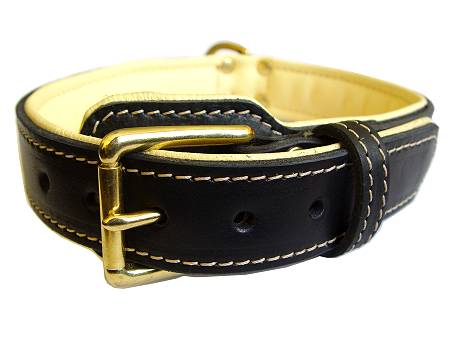 leather dog collar with nappa padding