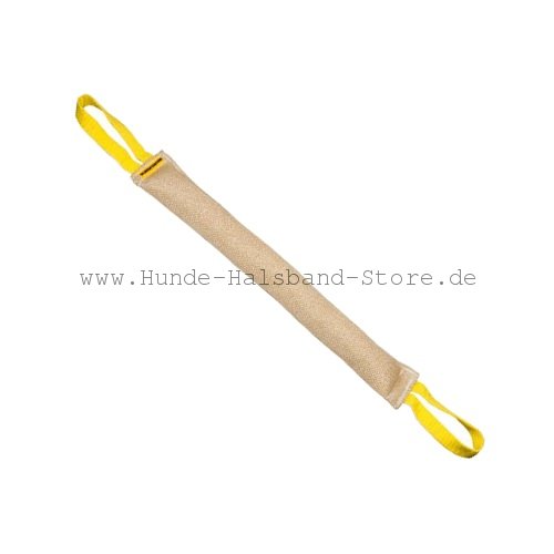 Große Beißwurst aus Jute mit 2 Handschlaufen