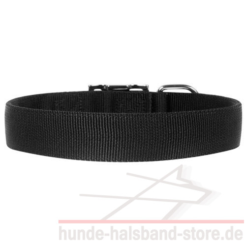 Hundehalsband Nylon Schwarz - zum Schließen ins Bild klicken