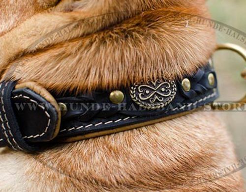 Lederhalsband mit Luxus-Design für Shar-Pei