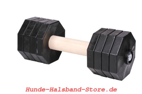 Hantel mit Holz Stange und Plastik Scheiben 2 Kg.