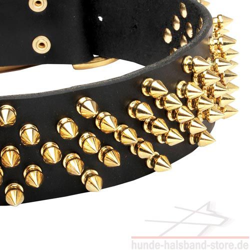 Messing Spikes Leder Halsband ausgezeichnet