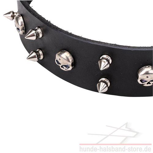 Rocker Stil Hunde Halsband aus Leder