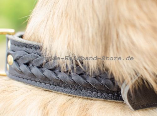 Tervueren Halsband aus Leder geflochten