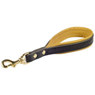 Short dog leather leash with handle